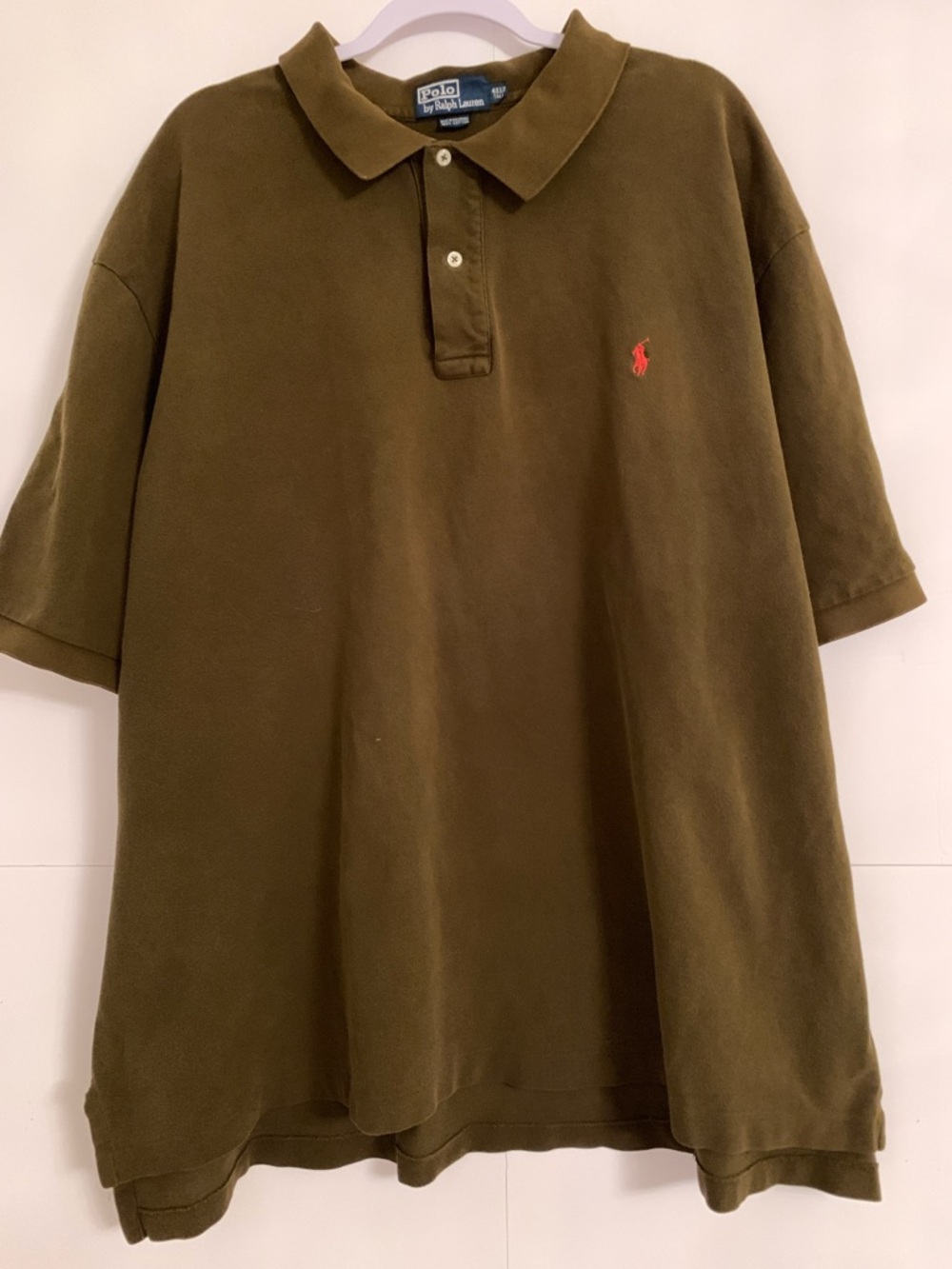 Ralph Lauren Olive Polo with Red Pony Embroidery Size 4XLT